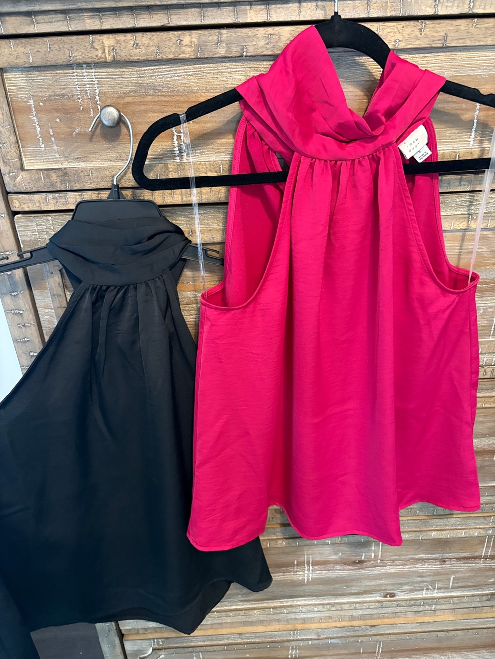 Women’s Pink & Black Halter Neck Sleeveless Top